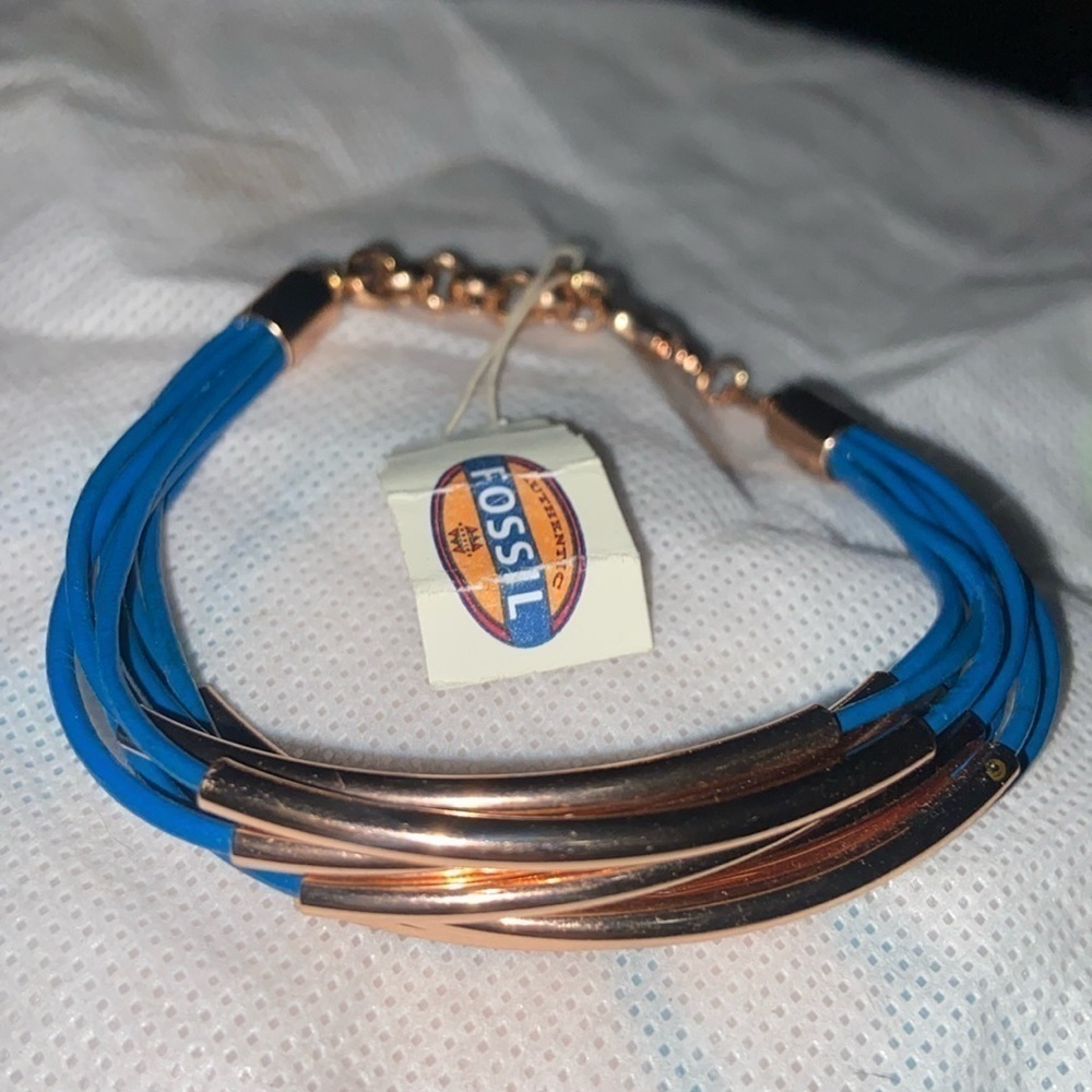 Fossil Genuine Leather “Summer” Multi Strand Bracelet New with Tag